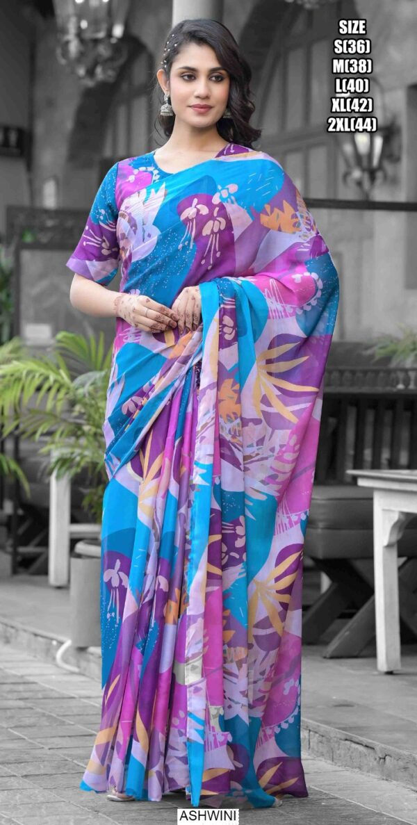 Exclusive Ready To Wear Imported Georgette Gown Style Sarees