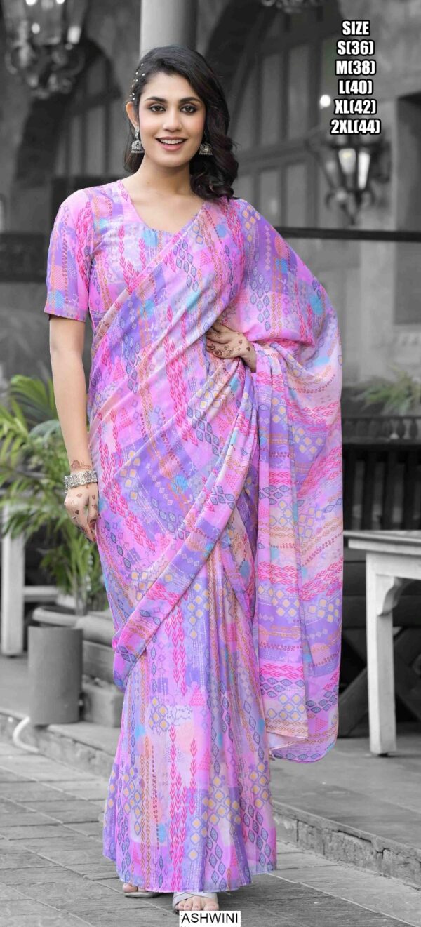 Exclusive Ready To Wear Imported Georgette Gown Style Sarees