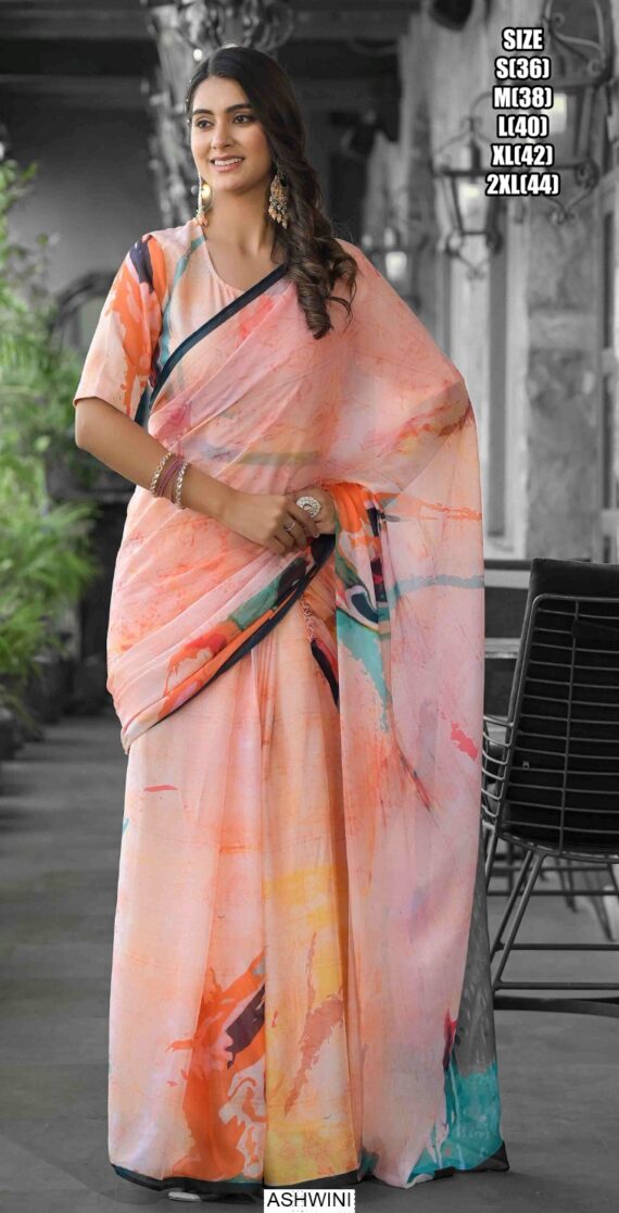 Exclusive Ready To Wear Imported Georgette Gown Style Sarees