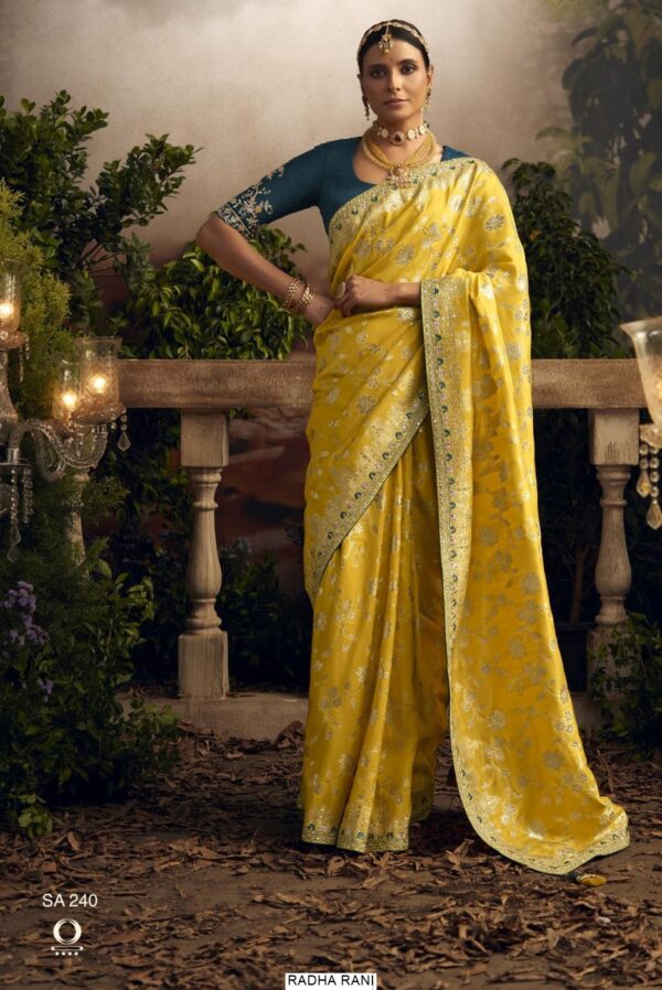 Ethnicrang - Offering Festive Wear Embroidered Pure Dola Silk Saree With Blouse