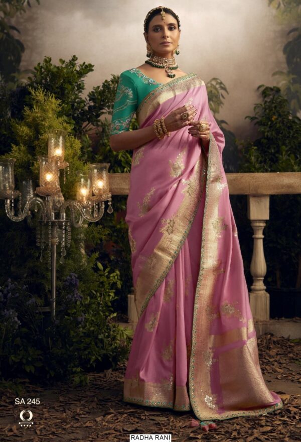 Ethnicrang - Offering Festive Wear Embroidered Pure Dola Silk Saree With Blouse