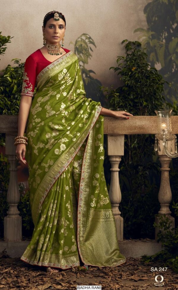 Ethnicrang - Offering Festive Wear Embroidered Pure Dola Silk Saree With Blouse