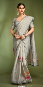 Presenting An Exclusive Hand Touched Worked Pure Tusser Sarees