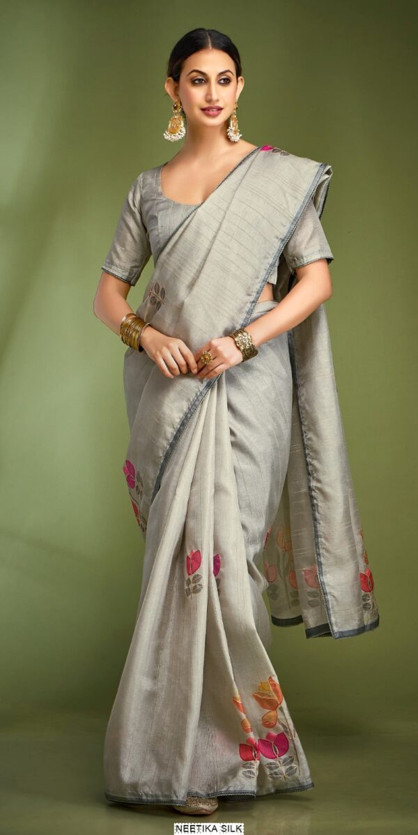 Presenting An Exclusive Hand Touched Worked Pure Tusser Sarees