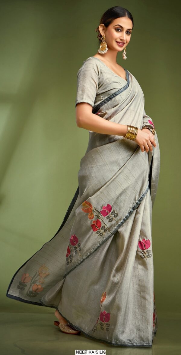 Presenting An Exclusive Hand Touched Worked Pure Tusser Sarees