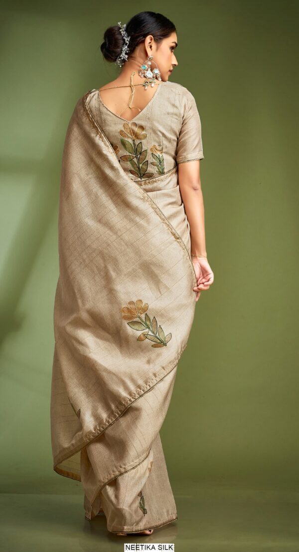 Presenting An Exclusive Hand Touched Worked Pure Tusser Sarees