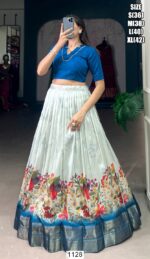 Elegance Cotton Silk Ready To Wear Crop Top Style Partywear Lehenga Choli