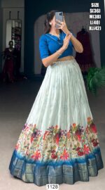 Elegance Cotton Silk Ready To Wear Crop Top Style Partywear Lehenga Choli