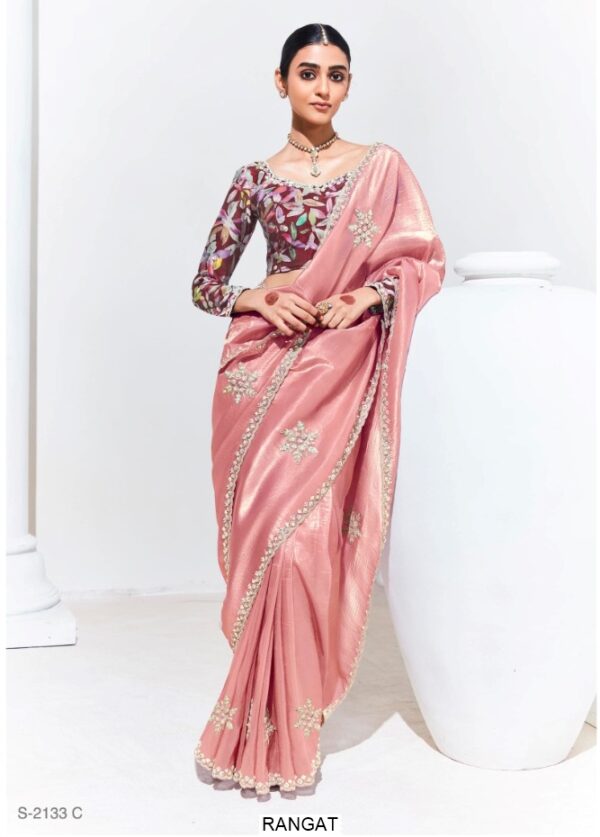 This Is Our Latest Partywear Sarees In Different Colour On Organza And Glass Tissue