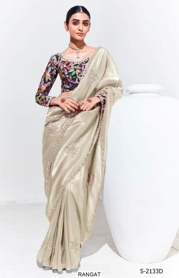 This Is Our Latest Partywear Sarees In Different Colour On Organza And Glass Tissue