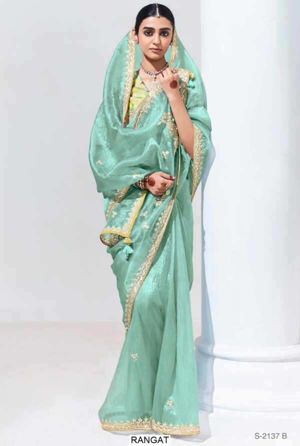 This Is Our Latest Partywear Sarees In Different Colour On Organza And Glass Tissue