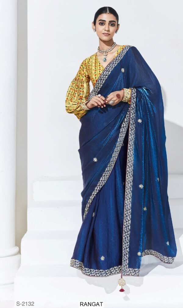This Is Our Latest Partywear Sarees In Different Colour On Organza And Glass Tissue