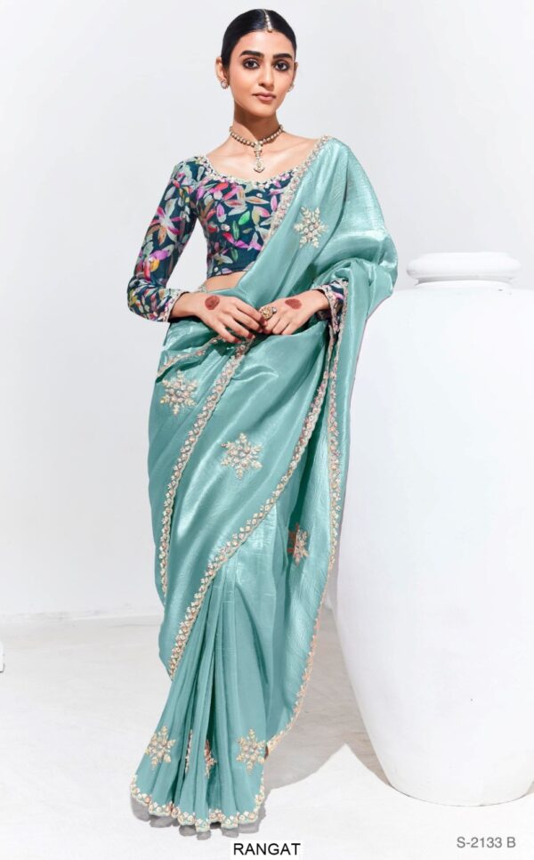 This Is Our Latest Partywear Sarees In Different Colour On Organza And Glass Tissue