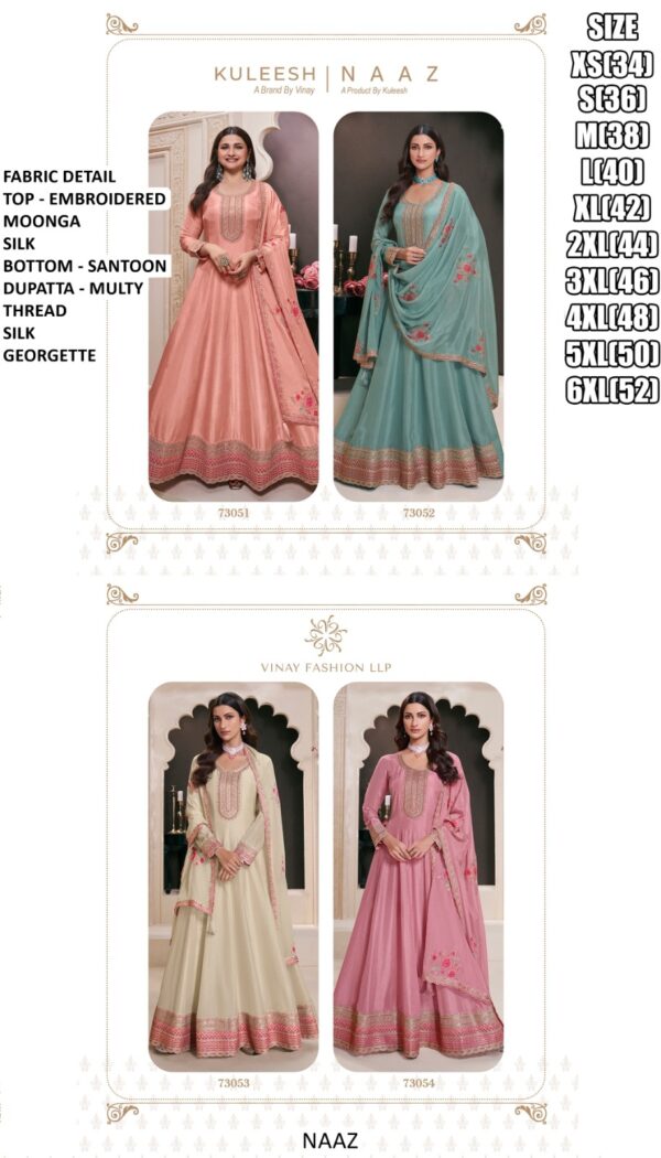 Moonga Silk With Fancy Embroidery Work Wedding Wear Gown Collection