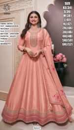 Moonga Silk With Fancy Embroidery Work Wedding Wear Gown Collection