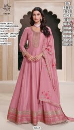 Moonga Silk With Fancy Embroidery Work Wedding Wear Gown Collection