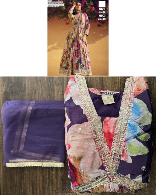 Presenting Our Trendy Gown And Dupatta In Beautiful Prints And Embroidered