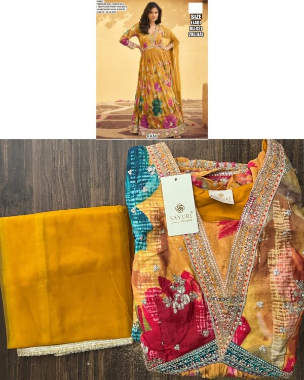 Presenting Our Trendy Gown And Dupatta In Beautiful Prints And Embroidered
