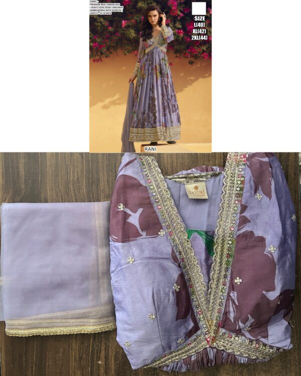 Presenting Our Trendy Gown And Dupatta In Beautiful Prints And Embroidered