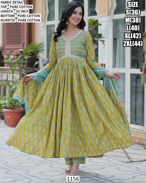 Get Noticed In This Beautiful Designer Salwar Suits In A Pure Cotton Fabric