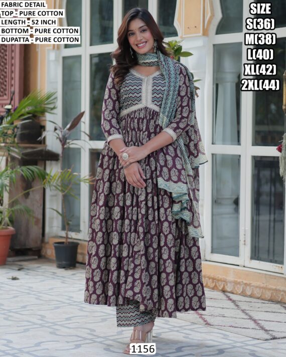 Get Noticed In This Beautiful Designer Salwar Suits In A Pure Cotton Fabric
