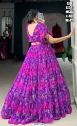 Enhance Your Look Adorning This Chiffon Lehenga Choli Crafted With Floral Printed Work All Over