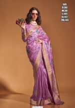 Beautiful Multi Coloured Flower Designer Handloom Weaving Silk Saree Collection