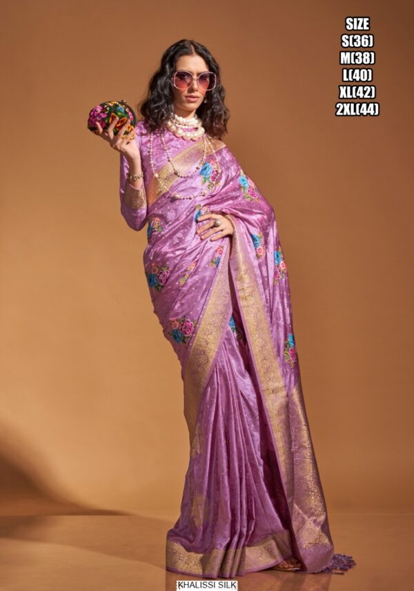 Beautiful Multi Coloured Flower Designer Handloom Weaving Silk Saree Collection