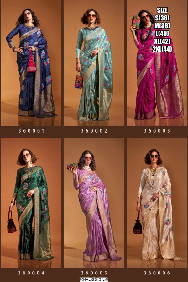 Beautiful Multi Coloured Flower Designer Handloom Weaving Silk Saree Collection