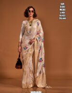 Beautiful Multi Coloured Flower Designer Handloom Weaving Silk Saree Collection