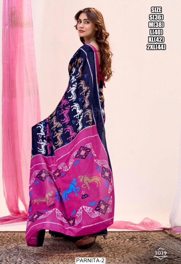 Introducing This Ikkat Printed Saree Collection By Ethnicrang, This Set Includes Six Beautifully Crafted Sarees