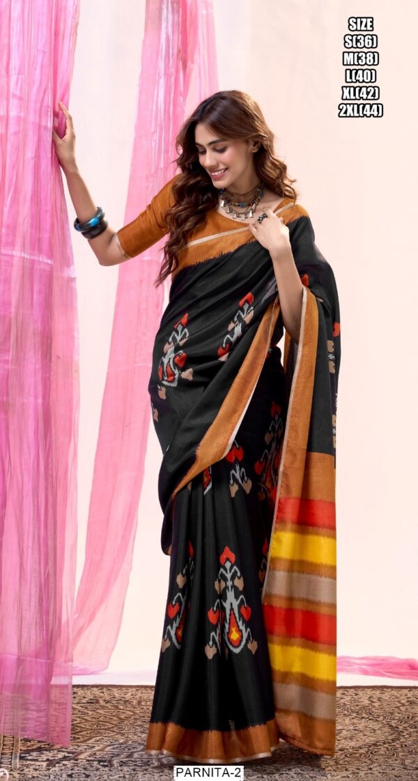 Introducing This Ikkat Printed Saree Collection By Ethnicrang, This Set Includes Six Beautifully Crafted Sarees