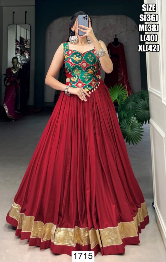 Festival Wear Printed Readymade Crop Top Style Rayon Chaniya Choli