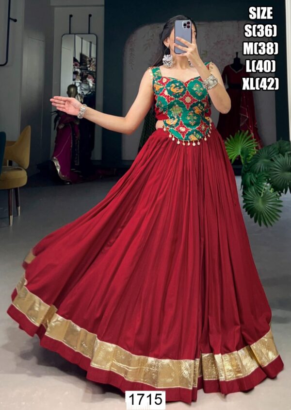 Festival Wear Printed Readymade Crop Top Style Rayon Chaniya Choli