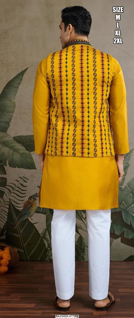 Exclusive Festival Men's Wear Viscose Silk Kurta And Koti Collection