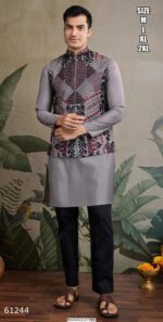 Exclusive Festival Men's Wear Viscose Silk Kurta And Koti Collection