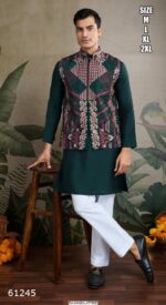 Exclusive Festival Men's Wear Viscose Silk Kurta And Koti Collection