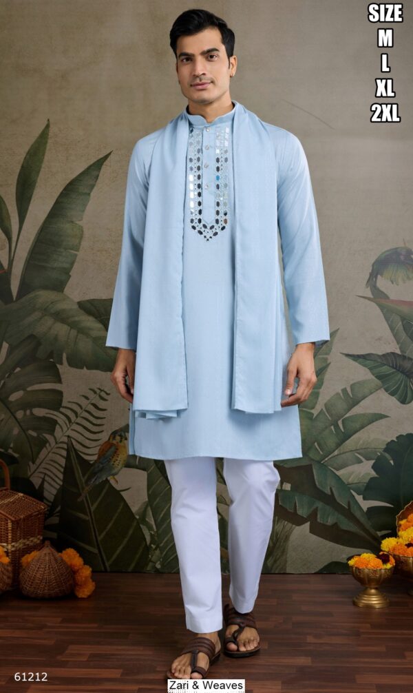 Presenting Beautiful Mirror Worked Only Kurta Dupatta Sets For Men