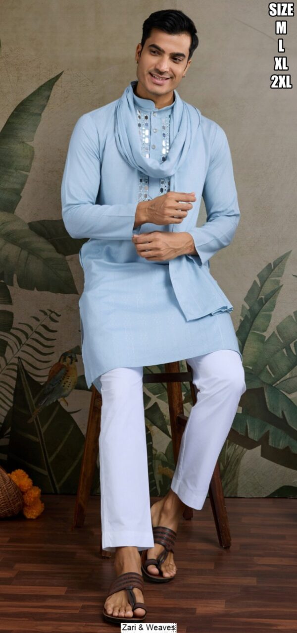 Presenting Beautiful Mirror Worked Only Kurta Dupatta Sets For Men