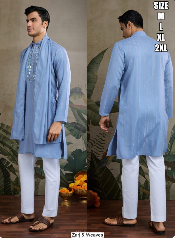 Presenting Beautiful Mirror Worked Only Kurta Dupatta Sets For Men