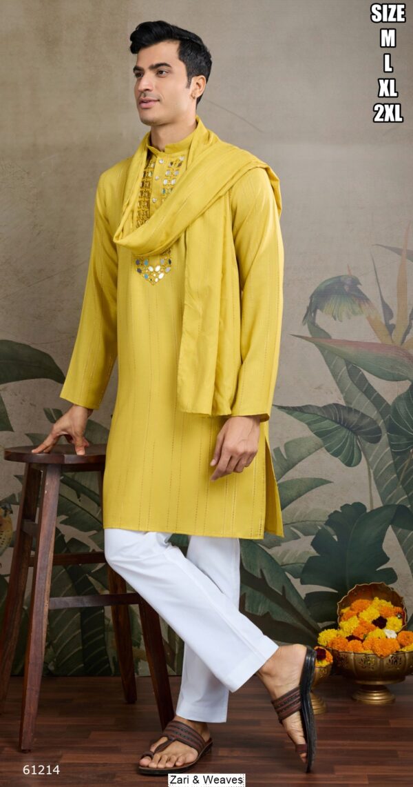 Presenting Beautiful Mirror Worked Only Kurta Dupatta Sets For Men