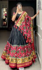 Women's Tussar Silk Patola Print And Foil Worked Lehenga Choli
