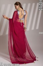 Today's New Launching Crunchy Chiffon Partywear Stylish Saree With Blouse