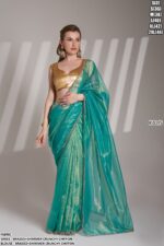 Today's New Launching Crunchy Chiffon Partywear Stylish Saree With Blouse