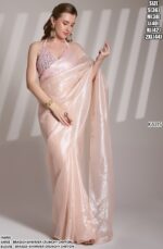 Today's New Launching Crunchy Chiffon Partywear Stylish Saree With Blouse