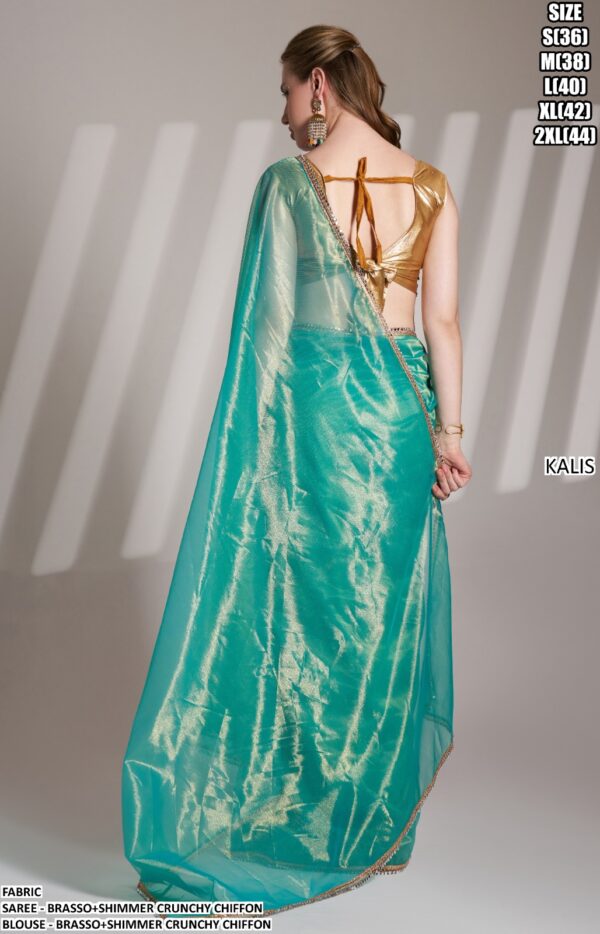 Today's New Launching Crunchy Chiffon Partywear Stylish Saree With Blouse