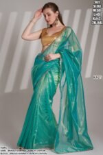 Today's New Launching Crunchy Chiffon Partywear Stylish Saree With Blouse