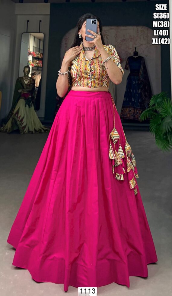 Our New Arrival! Readymade Cotton Printed Crop Top And Lehengas In Two Amazing Colour!
