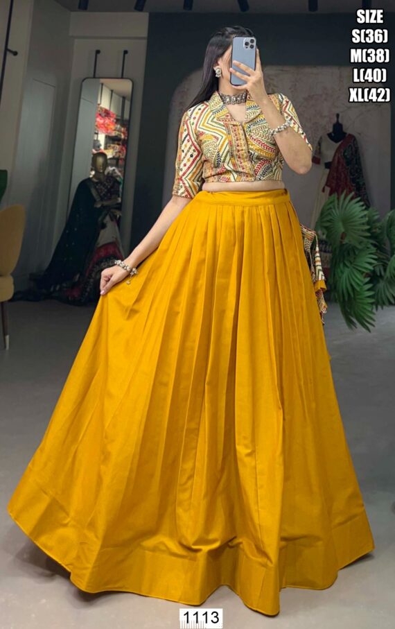 Our New Arrival! Readymade Cotton Printed Crop Top And Lehengas In Two Amazing Colour!