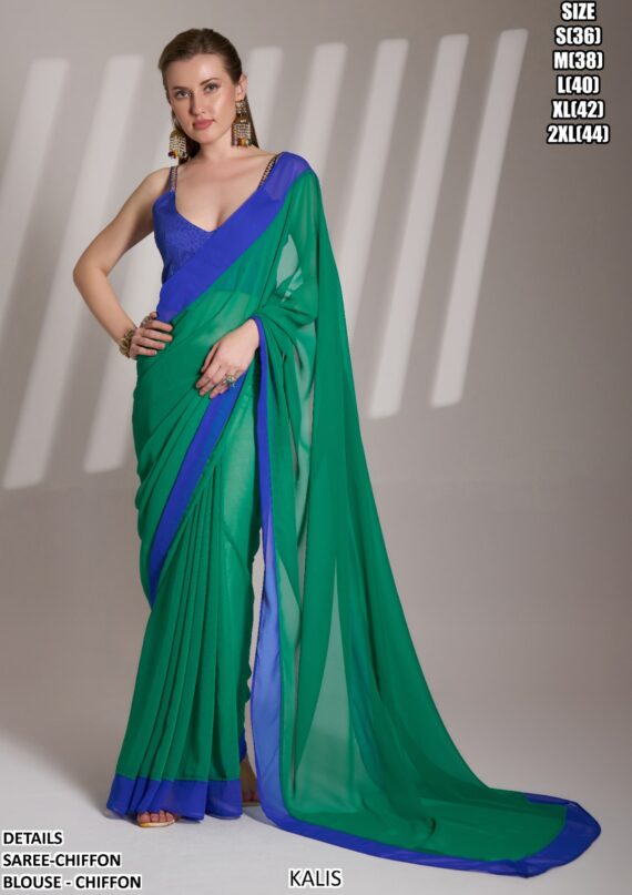 Pure Chiffon Party Wear Designer Un-Stitched Sarees At Unbelievable Prices